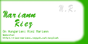 mariann riez business card